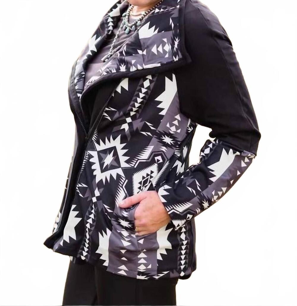 NEW CRAZY TRAIN trail blazer aztec jacket in black and white - Picture 3 of 3